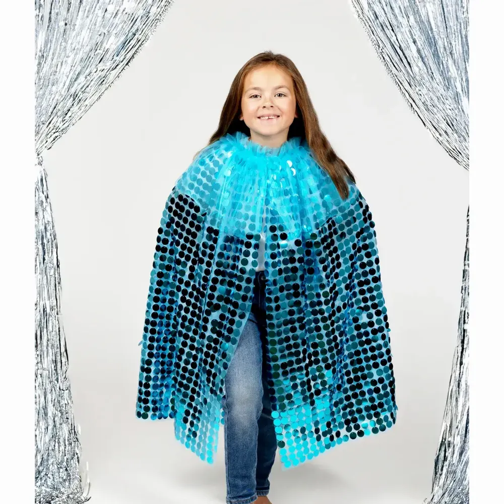 Déguisements pour enfant - Cape Sequins Galaxia Bleu TU - Déguisement - LABAY