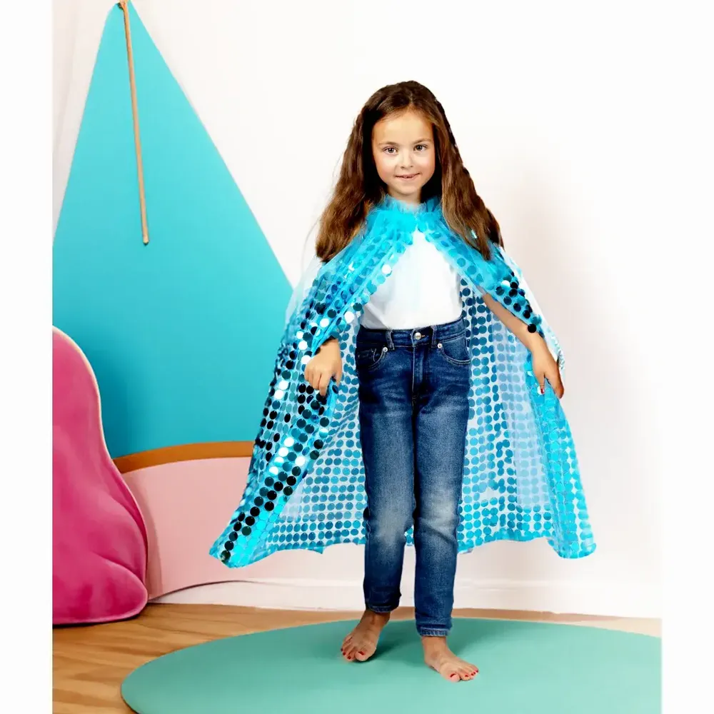 Déguisements pour enfant - Cape Sequins Galaxia Bleu TU - Déguisement - LABAY