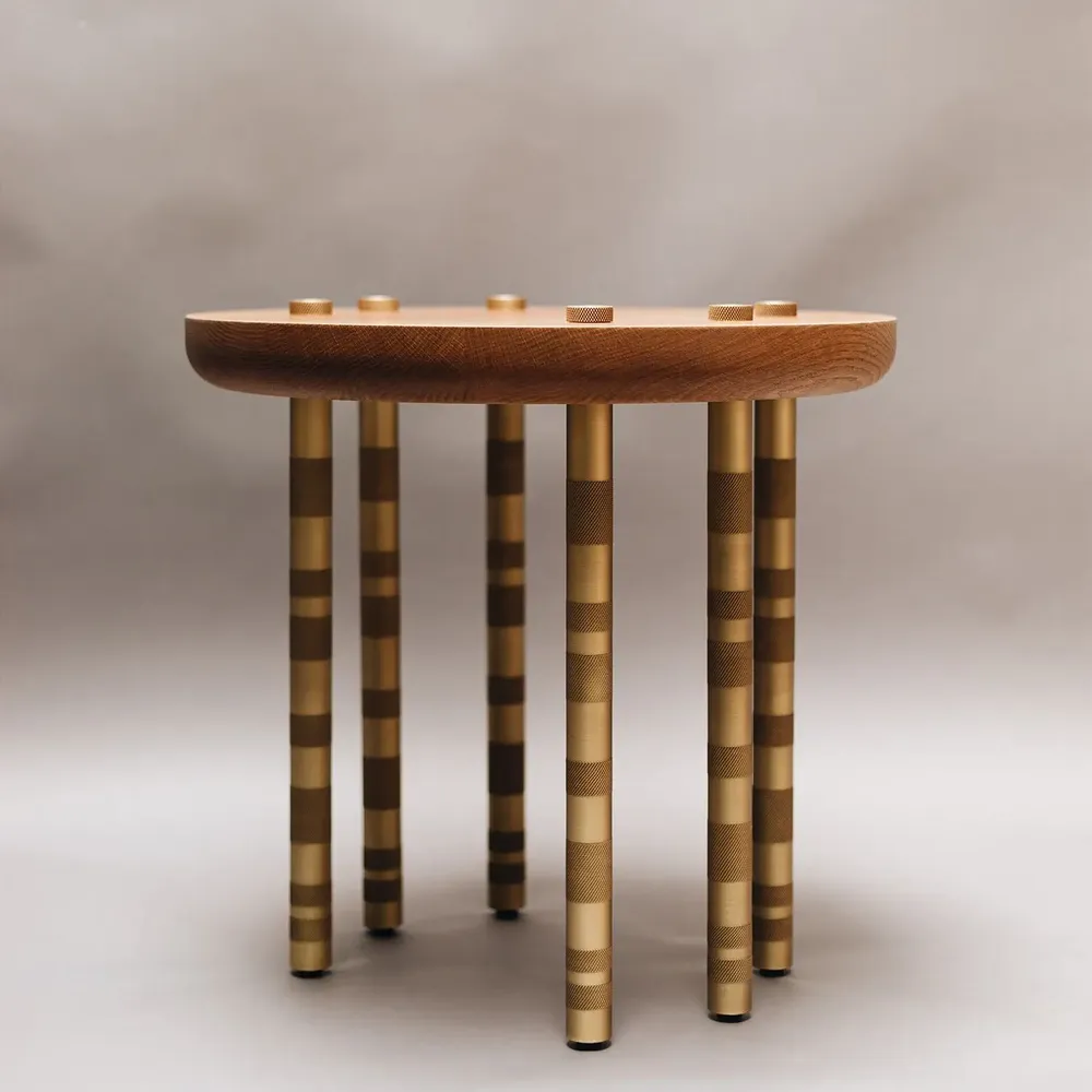 Night tables - Ipanema brass side table in Natural Oak - DUISTT