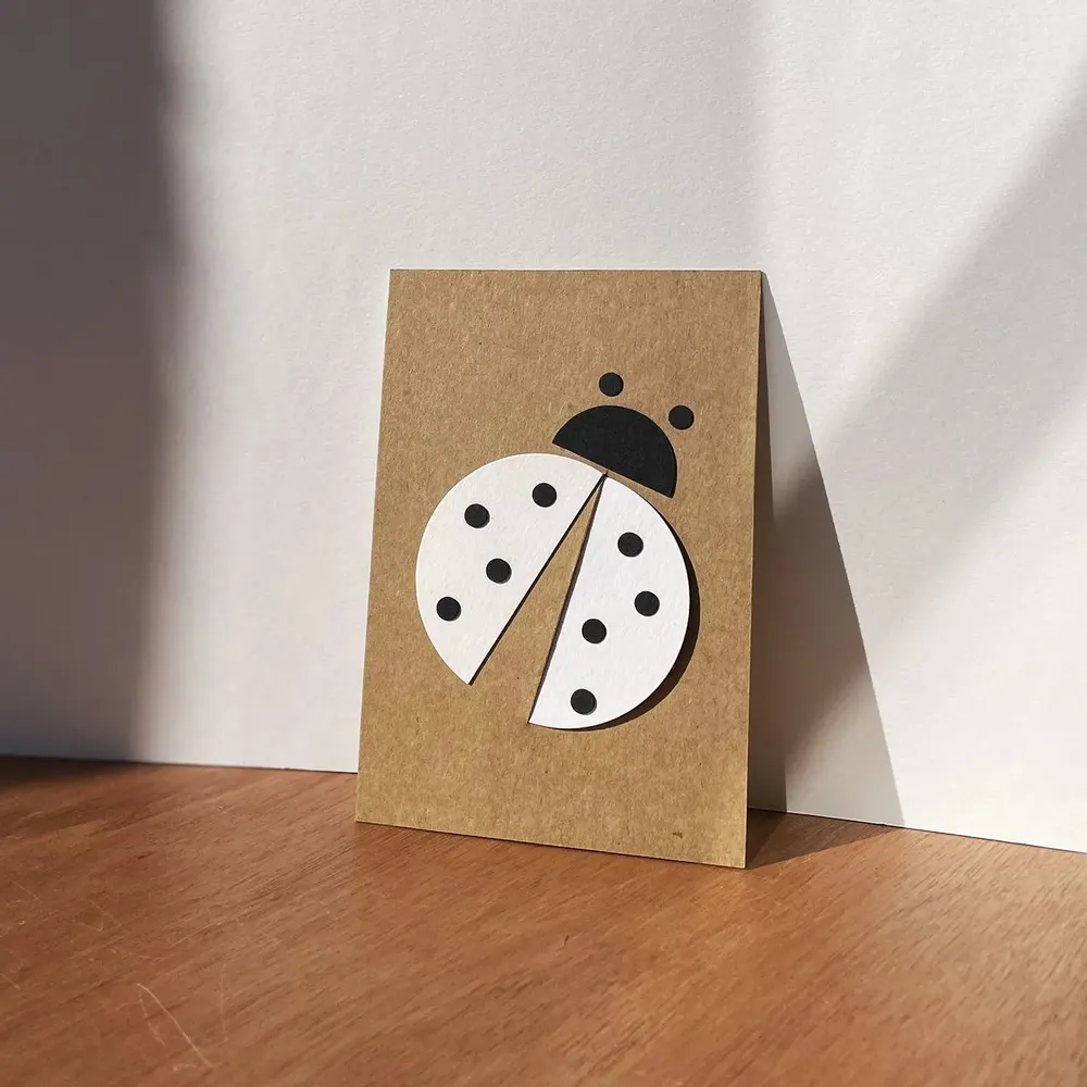 Cadeaux - COCCINELLE Carte-tableau participative OISO® - Blanc ou Kraft - OISO