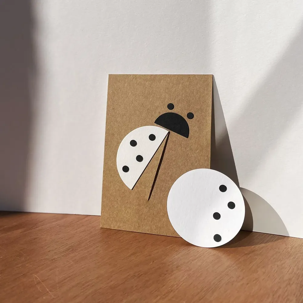 Cadeaux - COCCINELLE Carte-tableau participative OISO® - Blanc ou Kraft - OISO