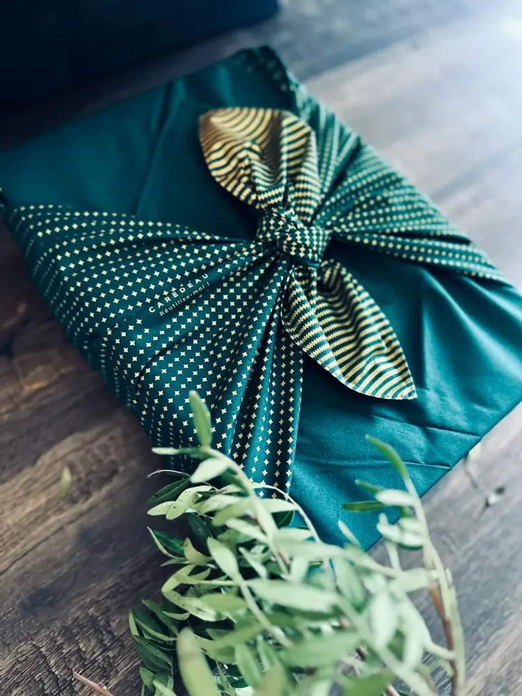 Gifts - Reusable Gift Wrap  3pcs-in-1 Family Pack Recycled Cotton 7 options - CARÉDEAU PAPIER CADEAU RÉUTILISABLE