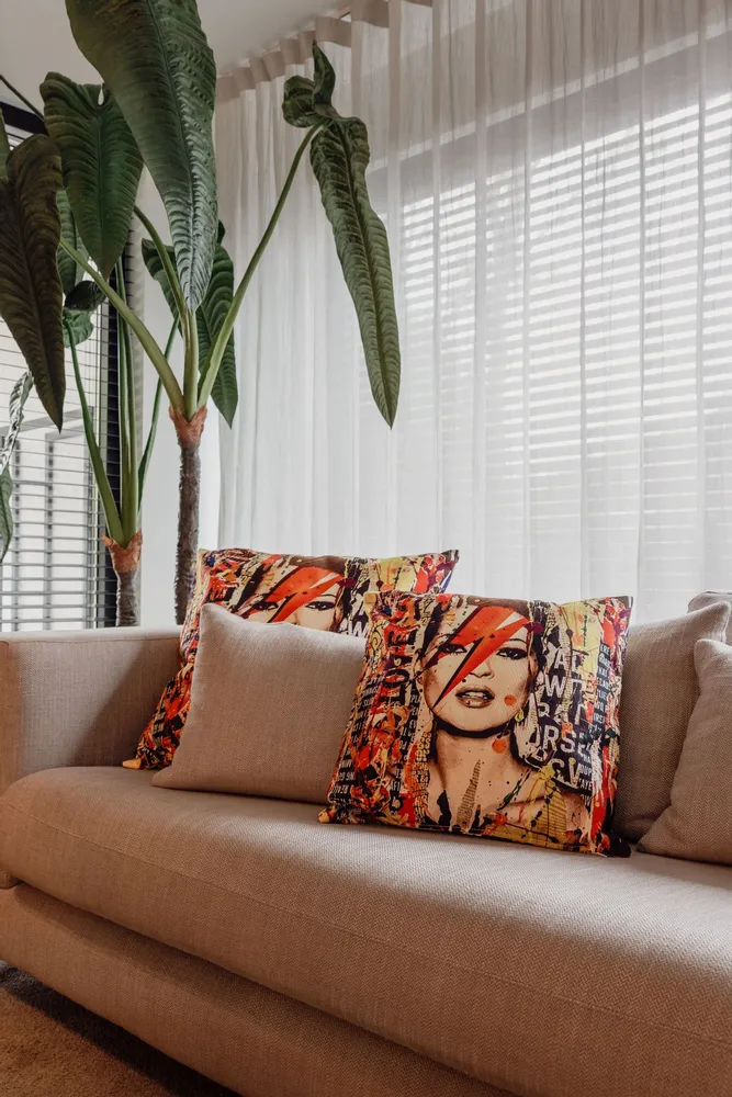 Fabric cushions - Kate decorative pillow 60 x 60 - Design by Anne Mondy - ARTDECORIS