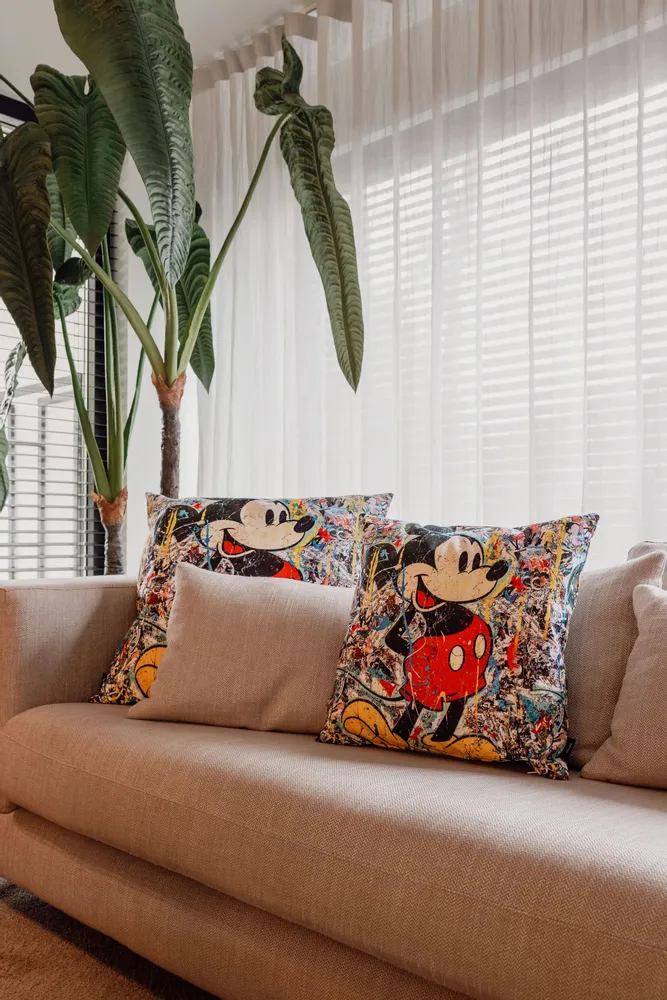 Fabric cushions - Decorative pillow Mickey 60 x 60 - Design by Anne Mondy - ARTDECORIS