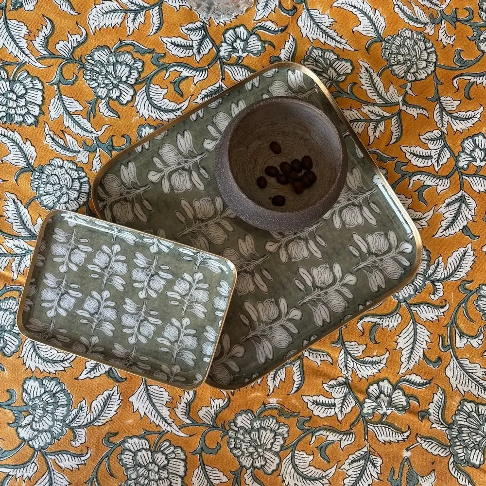 Trays - Handmade enamel metal trays, vintage look - MAISON LILO