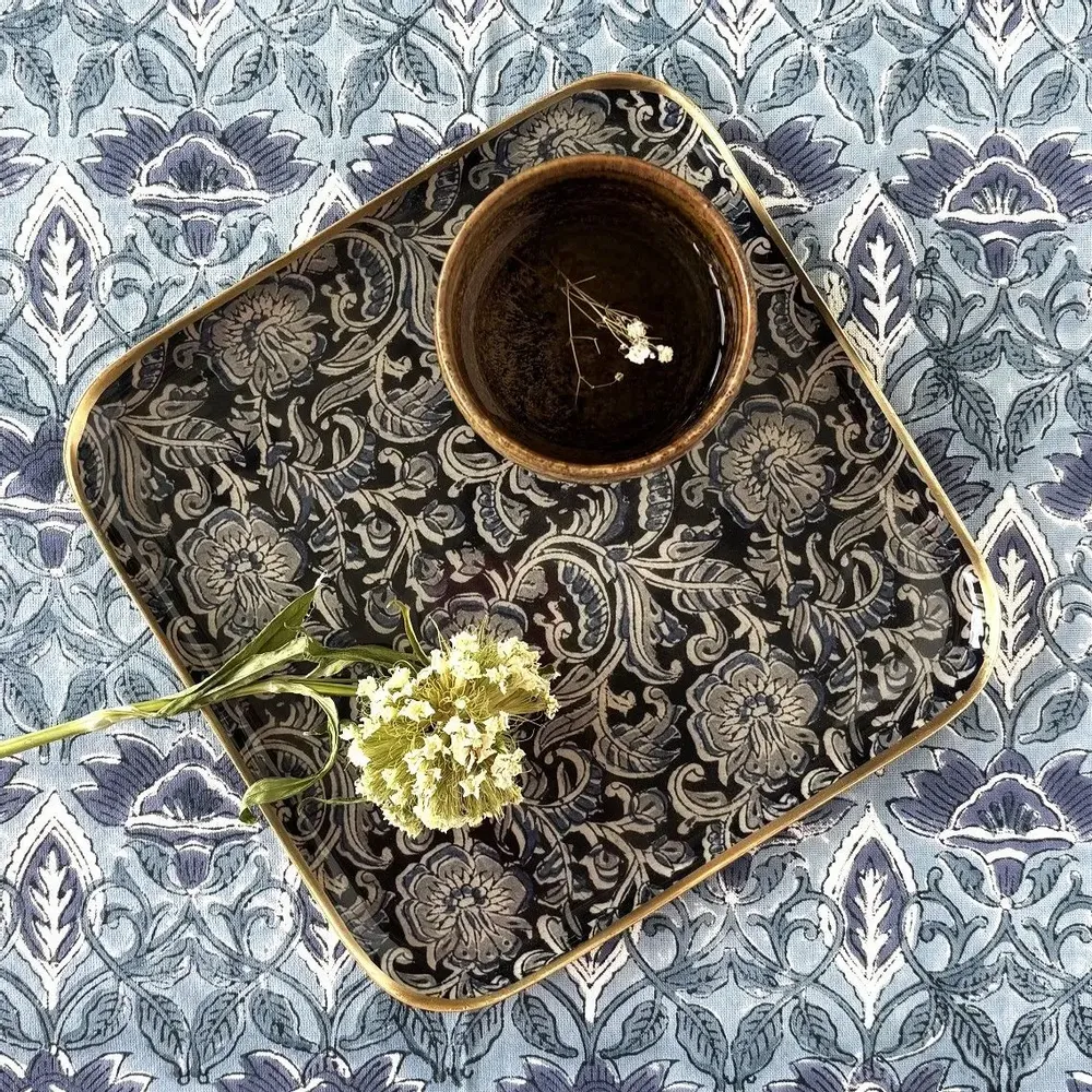Trays - Handmade enamel metal trays, vintage look - MAISON LILO