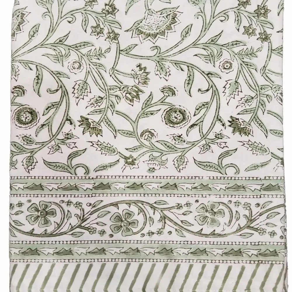 Linge de table textile - Nappes coton imprimées au tampon de bois - MAISON LILO
