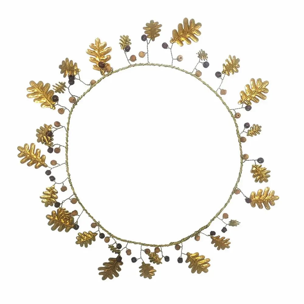 Decorative objects - Mini garlands, wreaths and garlands in brass leaves and pearls - MAISON LILO