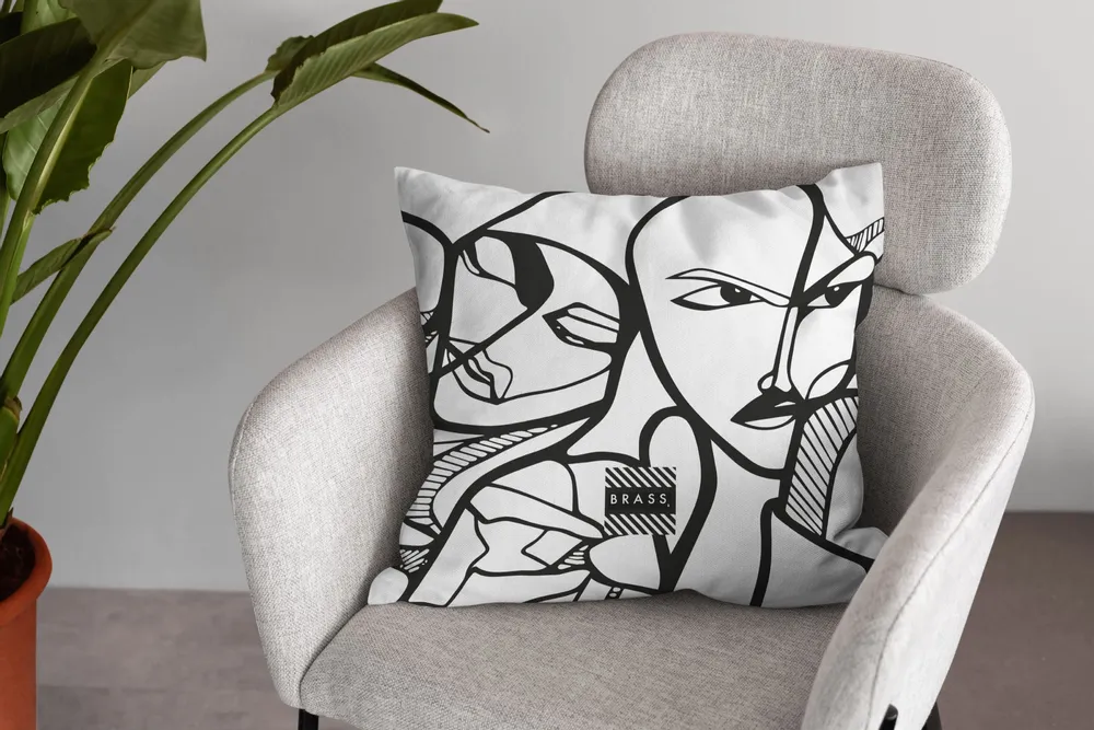 Coussins textile - Coussin décoratif White Elongi  45 x 45 - Design by BRASS - ARTDECORIS