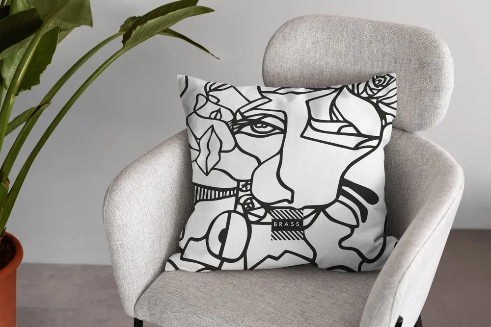 Fabric cushions - White Koseka decorative pillow 60 x 60 - Design by BRASS - ARTDECORIS