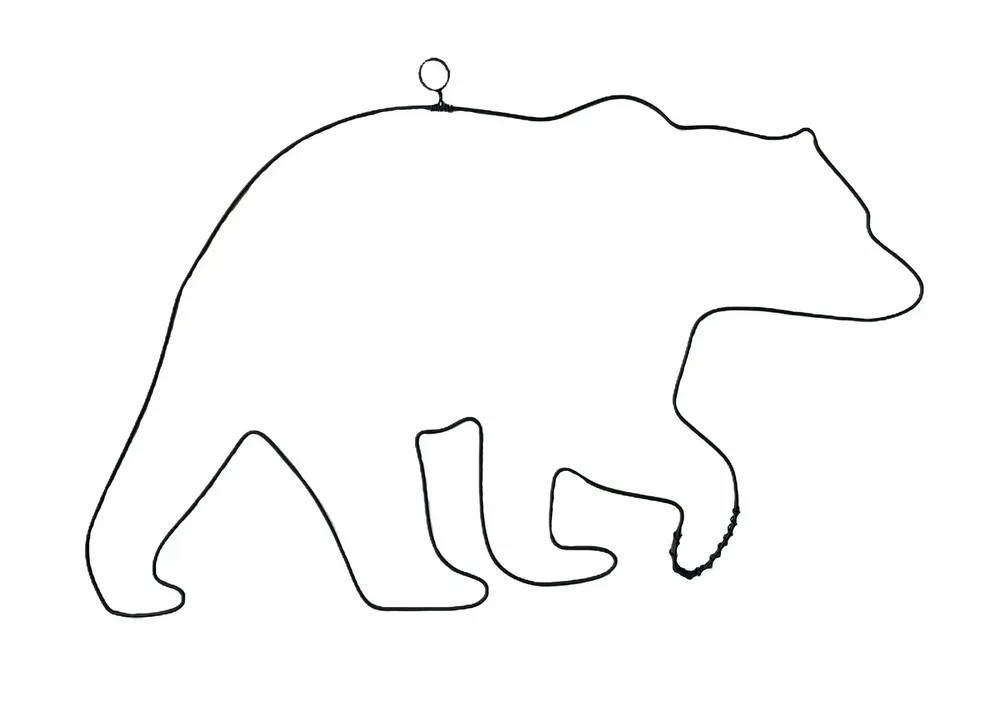 Other wall decoration - Wire Wall Decoration\" Bear\” - to pin - Wall Jewelry - BIJOUX DE MUR