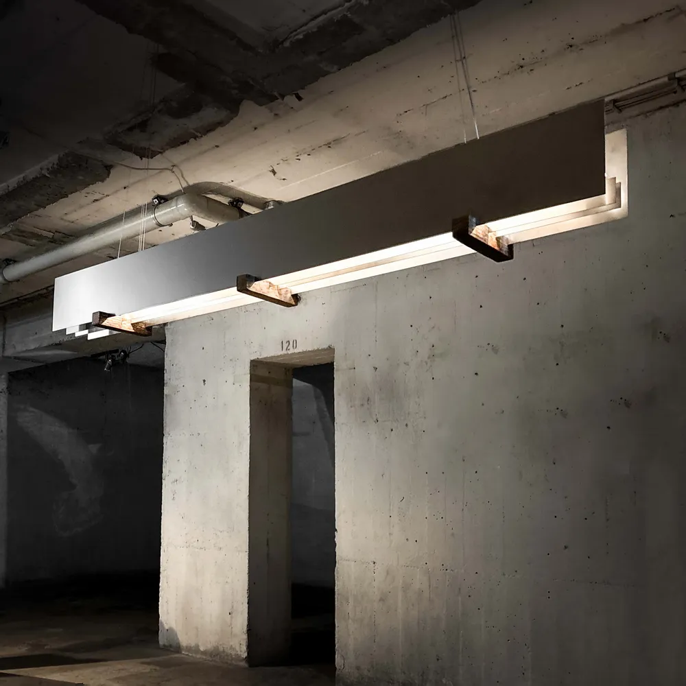 Hanging lights - Large Sculptural Stainless Steel Pendant Light - CASE STUDIOS