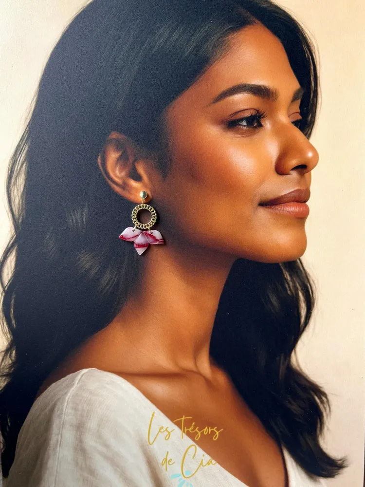 Jewelry - GRACE raspberry flower earrings - LES TRÉSORS DE CIA