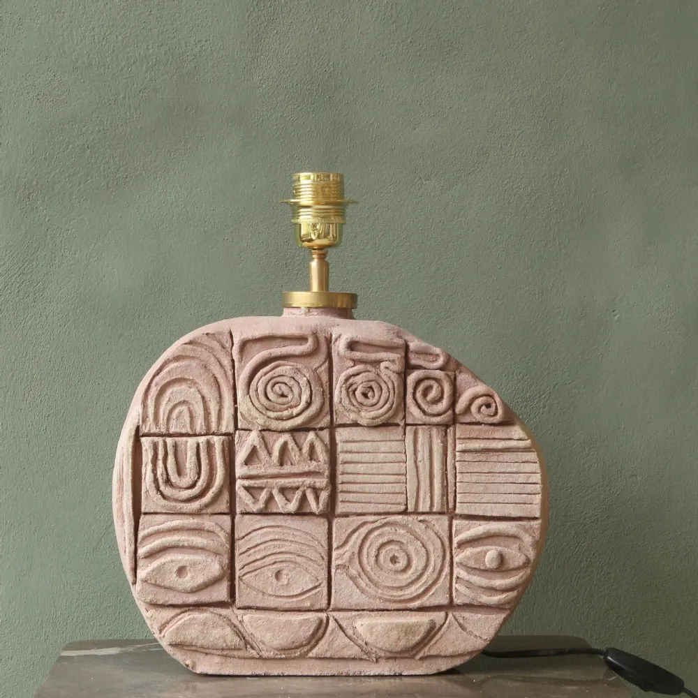 Table lamps - Tribal a handmade ceramic table lamp including lamp shade - STUDIO WILD ORANGE