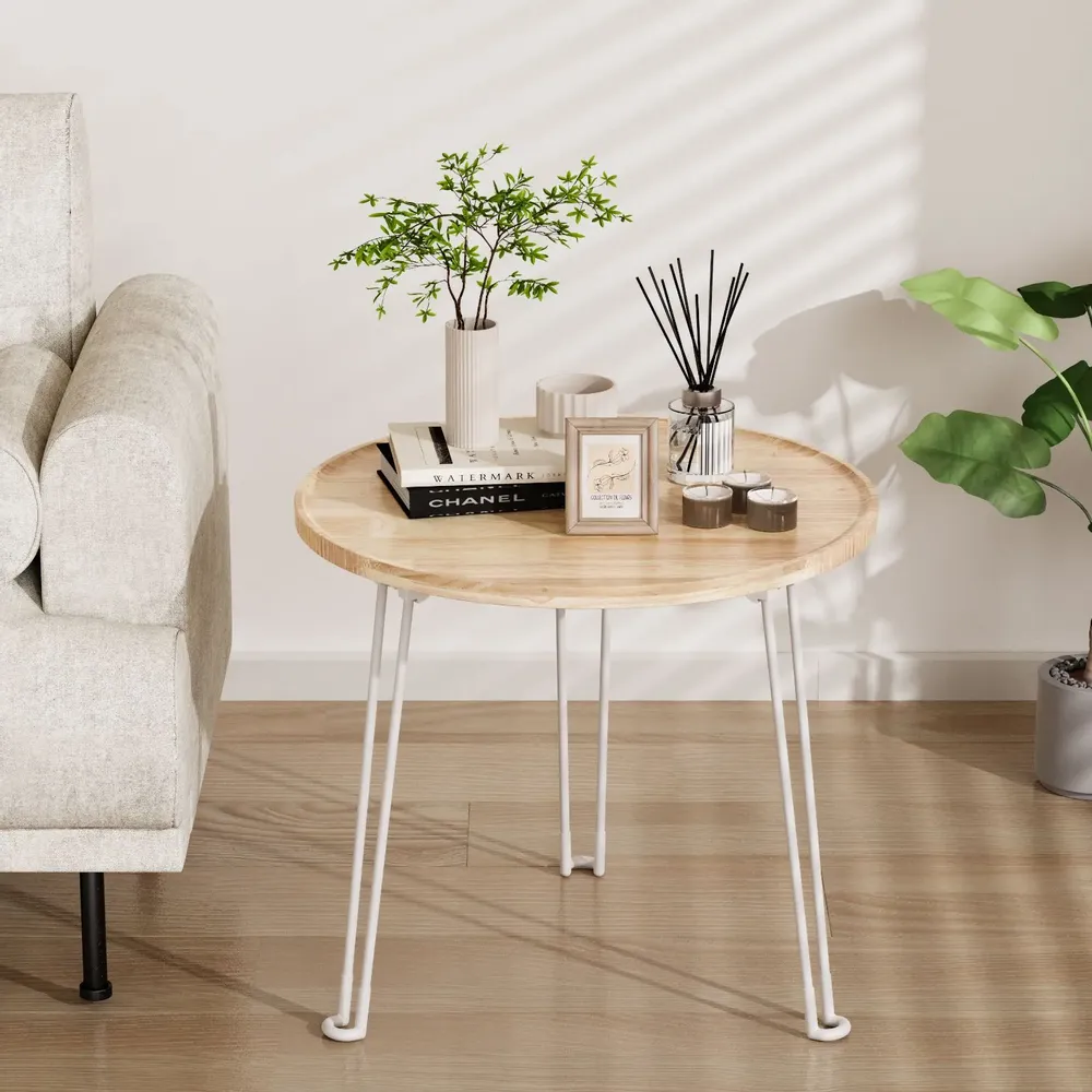 Tables basses - KAPANOU Table Ronde Pliante CCC008-W - KAPANOU