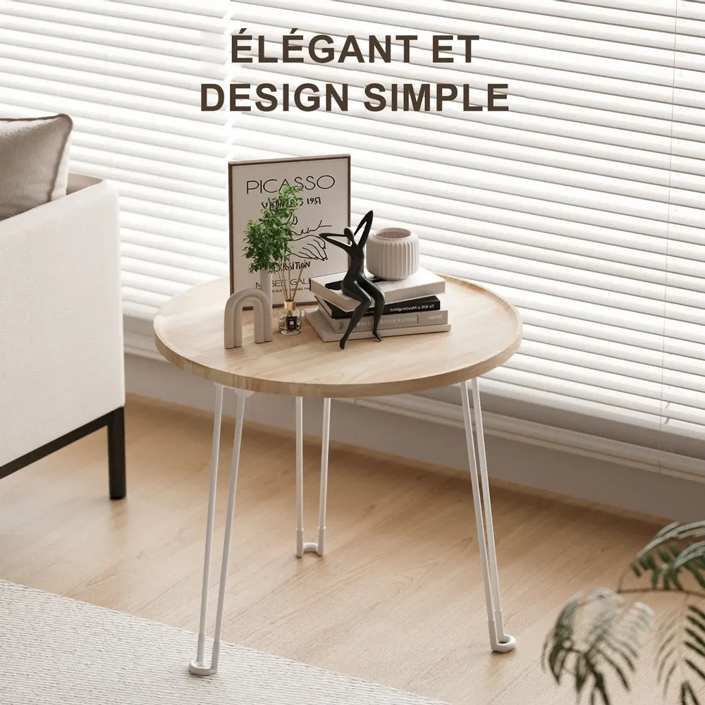 Tables basses - KAPANOU Table Ronde Pliante CCC008-W - KAPANOU