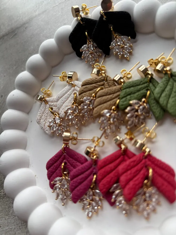 Bijoux - Boucles d’oreilles feuilles pendantes DIANA - LES TRÉSORS DE CIA