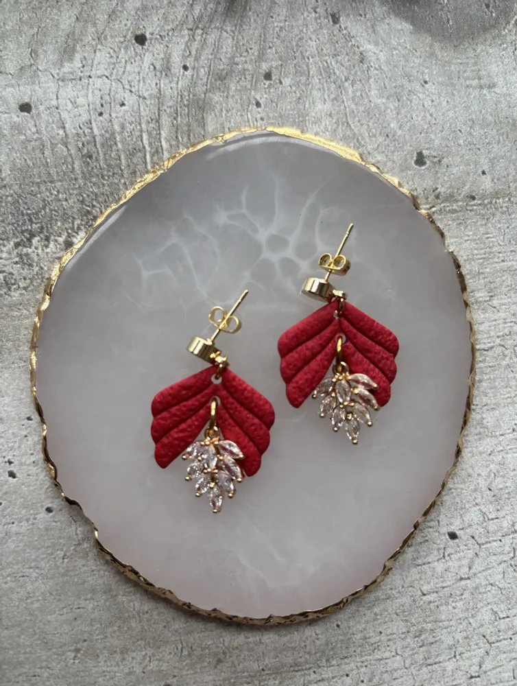 Bijoux - Boucles d’oreilles feuilles pendantes DIANA - LES TRÉSORS DE CIA