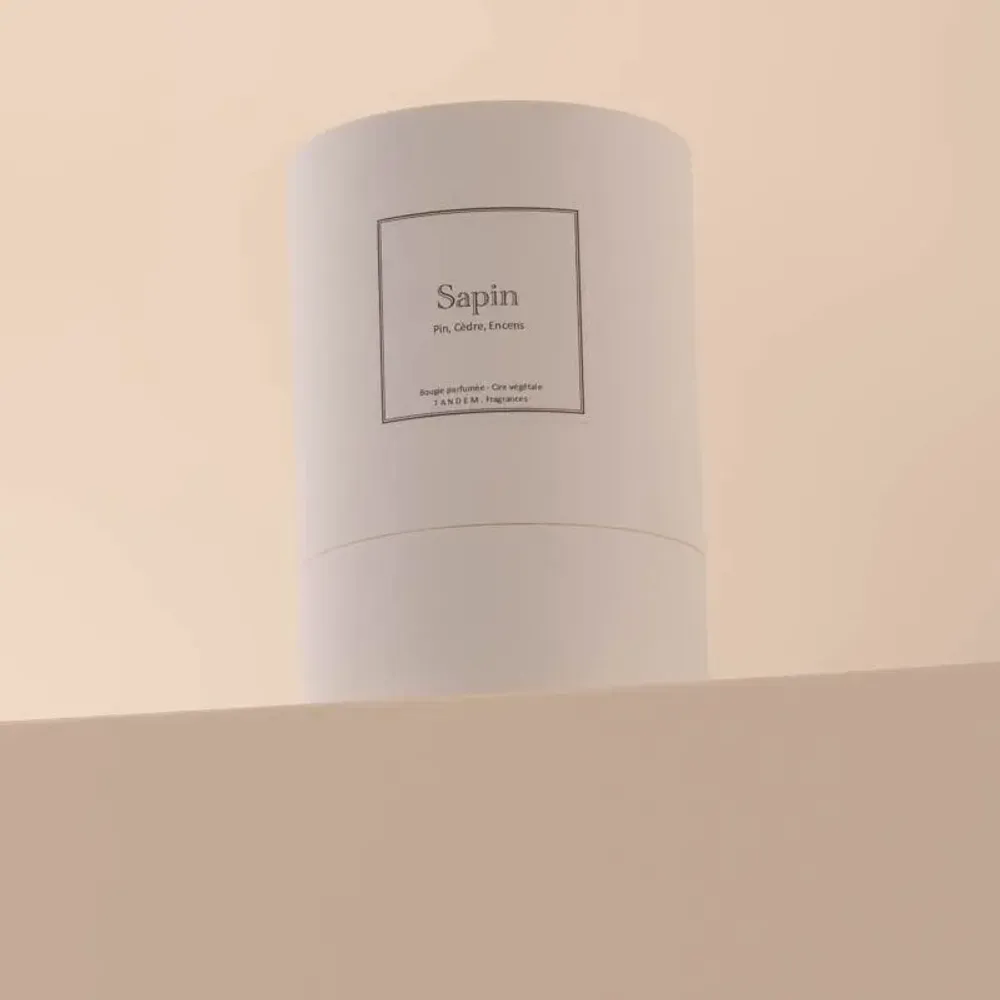 Bougies - Bougie Sapin verre blanc 180g - Cire 100% végétale - TANDEM FRAGRANCES