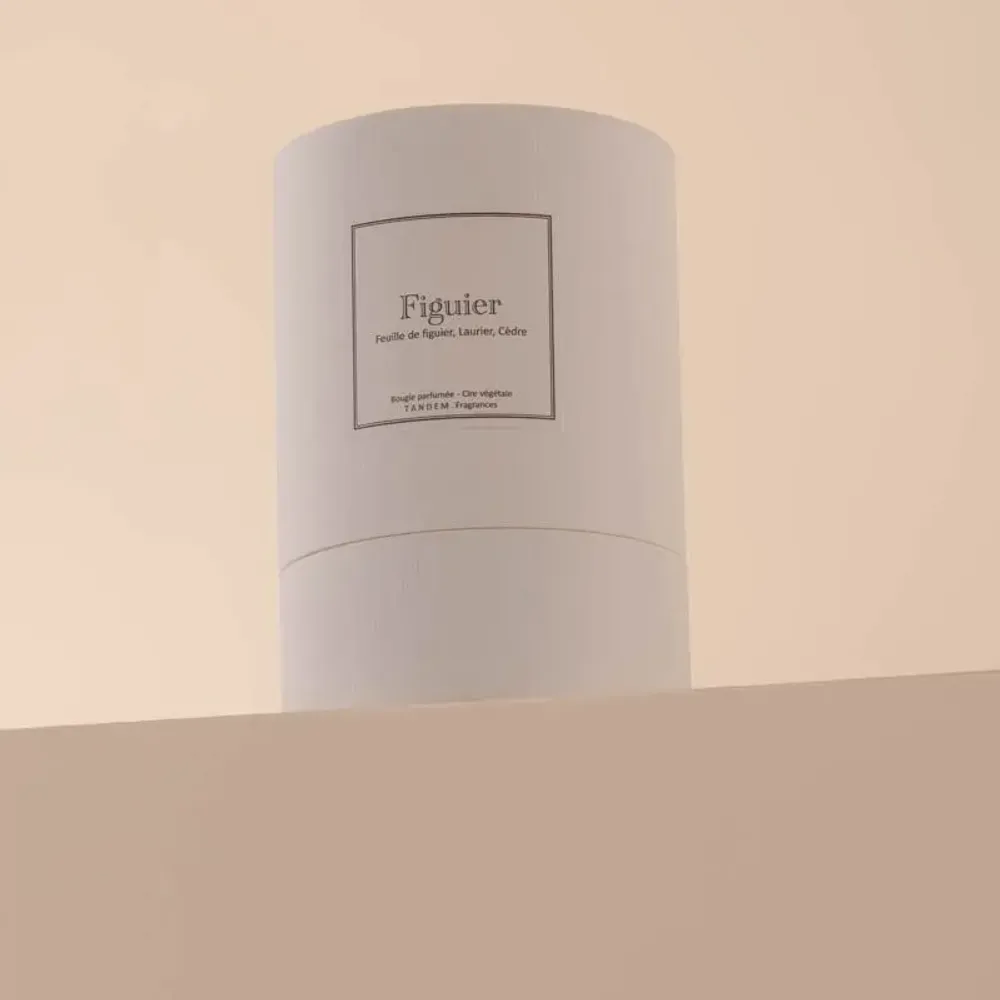 Bougies - Bougie Figuier verre blanc 180g - Cire 100% végétale - TANDEM FRAGRANCES