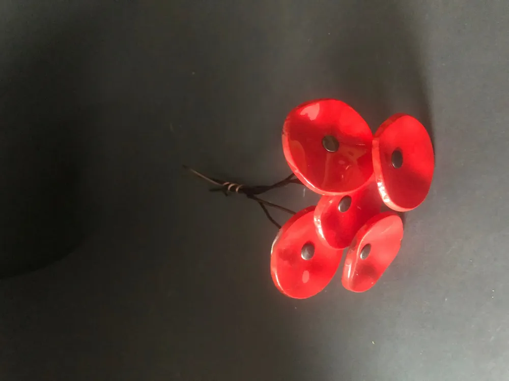 Floral decoration - Small Red Glass Flower For Outside On Flexible Stem - CARNEOL GLASS