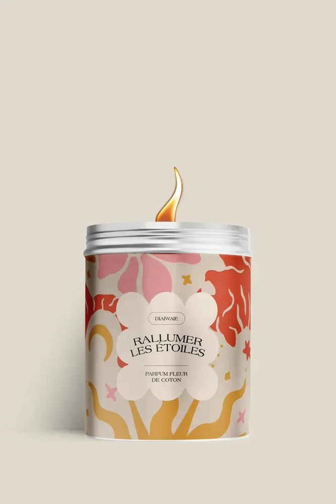 Bougies - Bougie - Rallumer les étoiles - senteur fleur de coton - DIAIWAIE