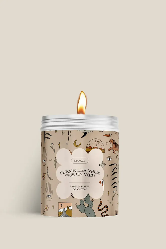 Candles - Candle - Close your eyes and make a wish - cotton flower scent - DIAIWAIE