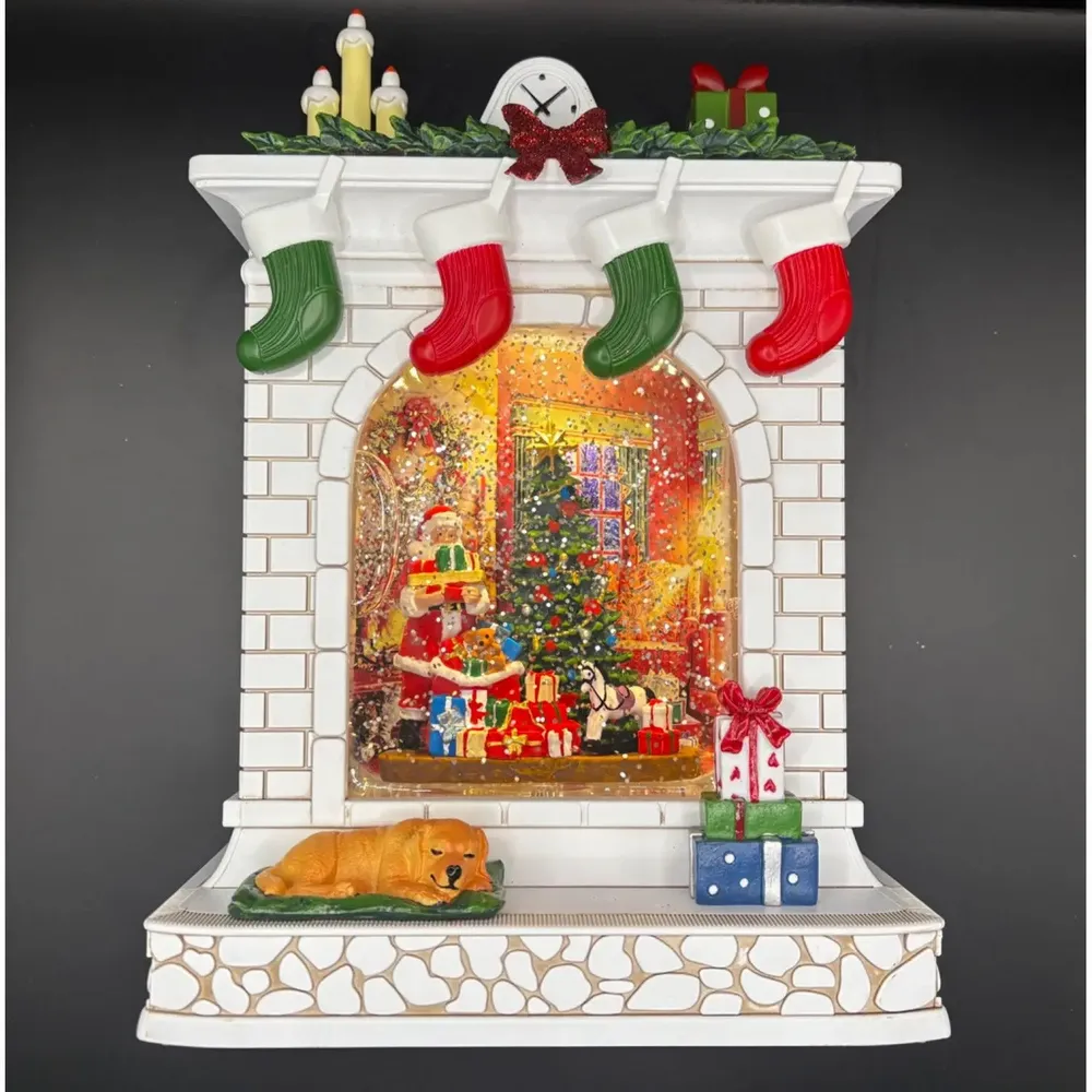 Other Christmas decorations - Christmas LED Fireplace Scene – Santa Delivering Gifts - BLUE STAR B.V.
