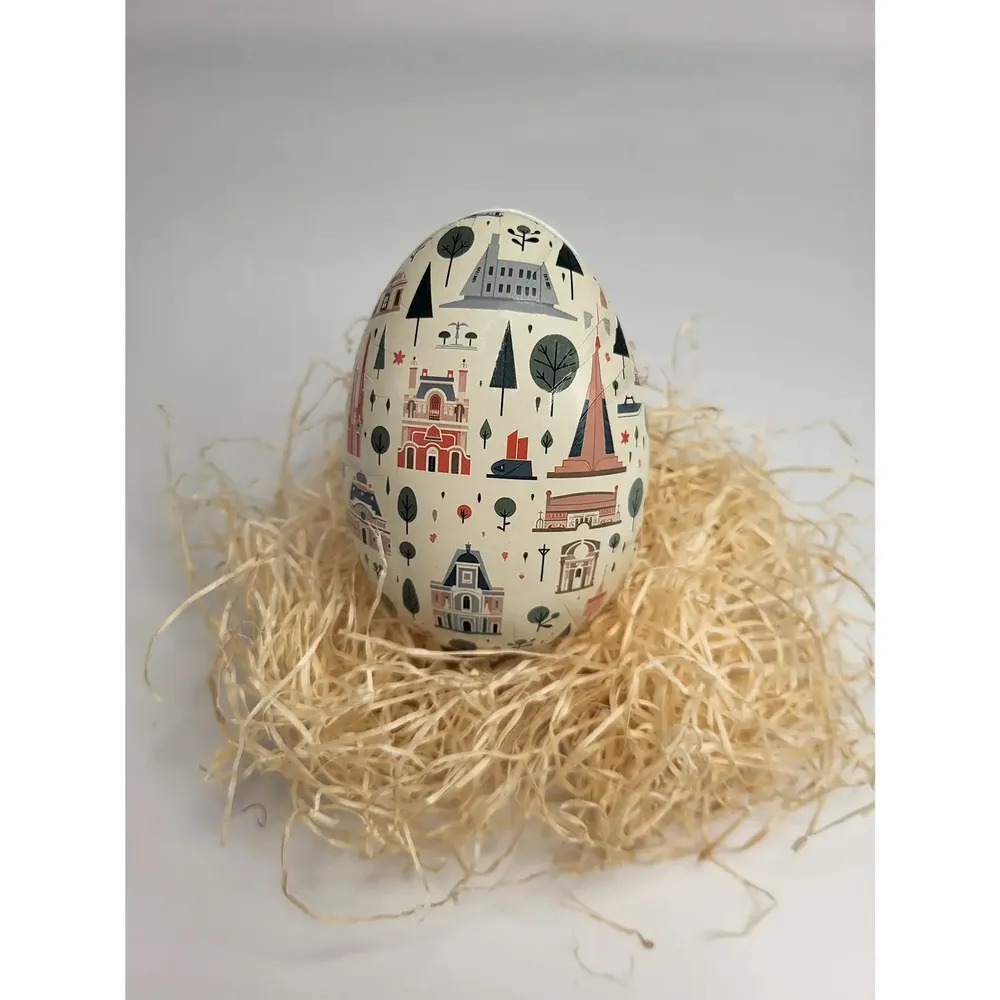 Objets de décoration - Oeuf de Pâques en carton 12 cm 'City Glow' - NESTLER GMBH FEINKARTONAGEN