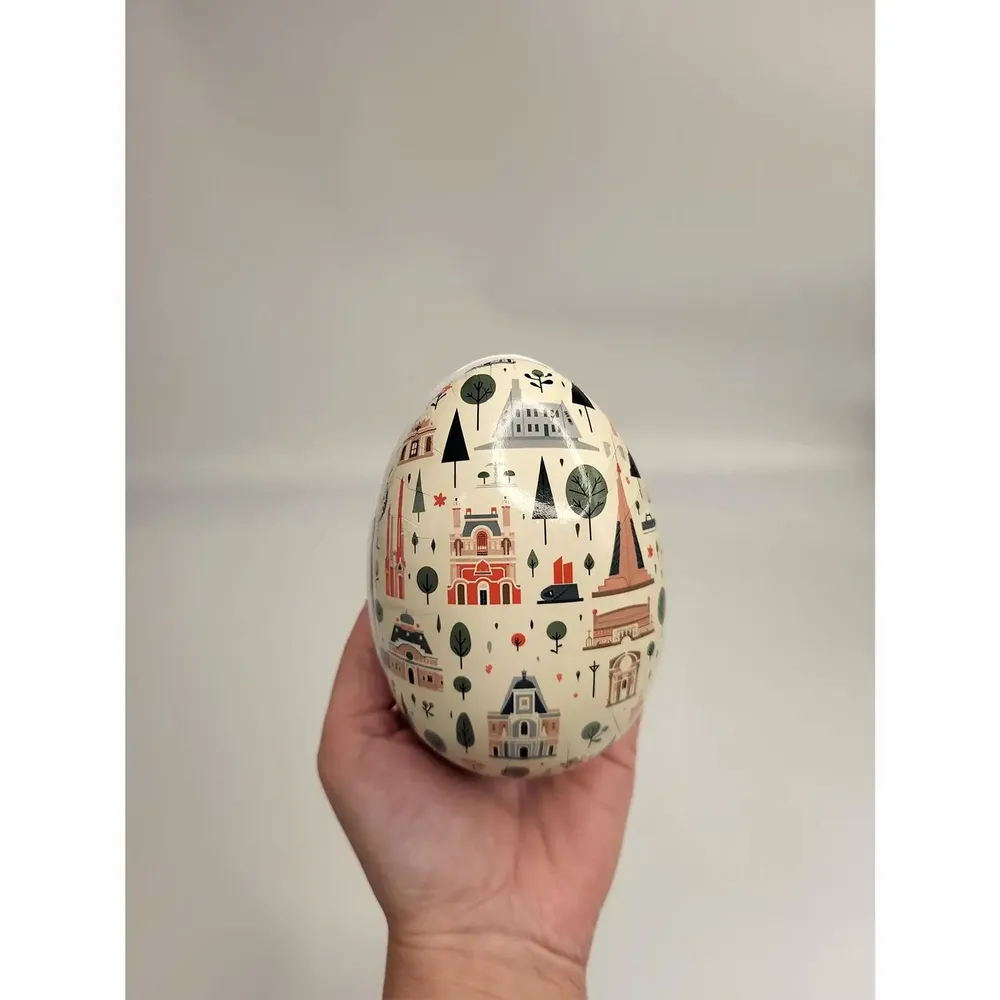 Objets de décoration - Oeuf de Pâques en carton 12 cm 'City Glow' - NESTLER GMBH FEINKARTONAGEN