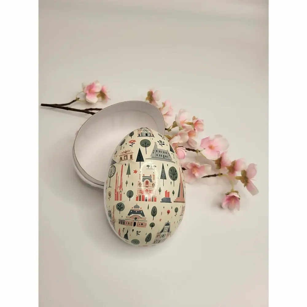 Objets de décoration - Oeuf de Pâques en carton 12 cm 'City Glow' - NESTLER GMBH FEINKARTONAGEN