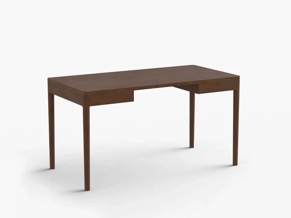 Office furniture and storage - FRONT –  Minimalist Work Desk in Walnut Wood 140x70 - MOR