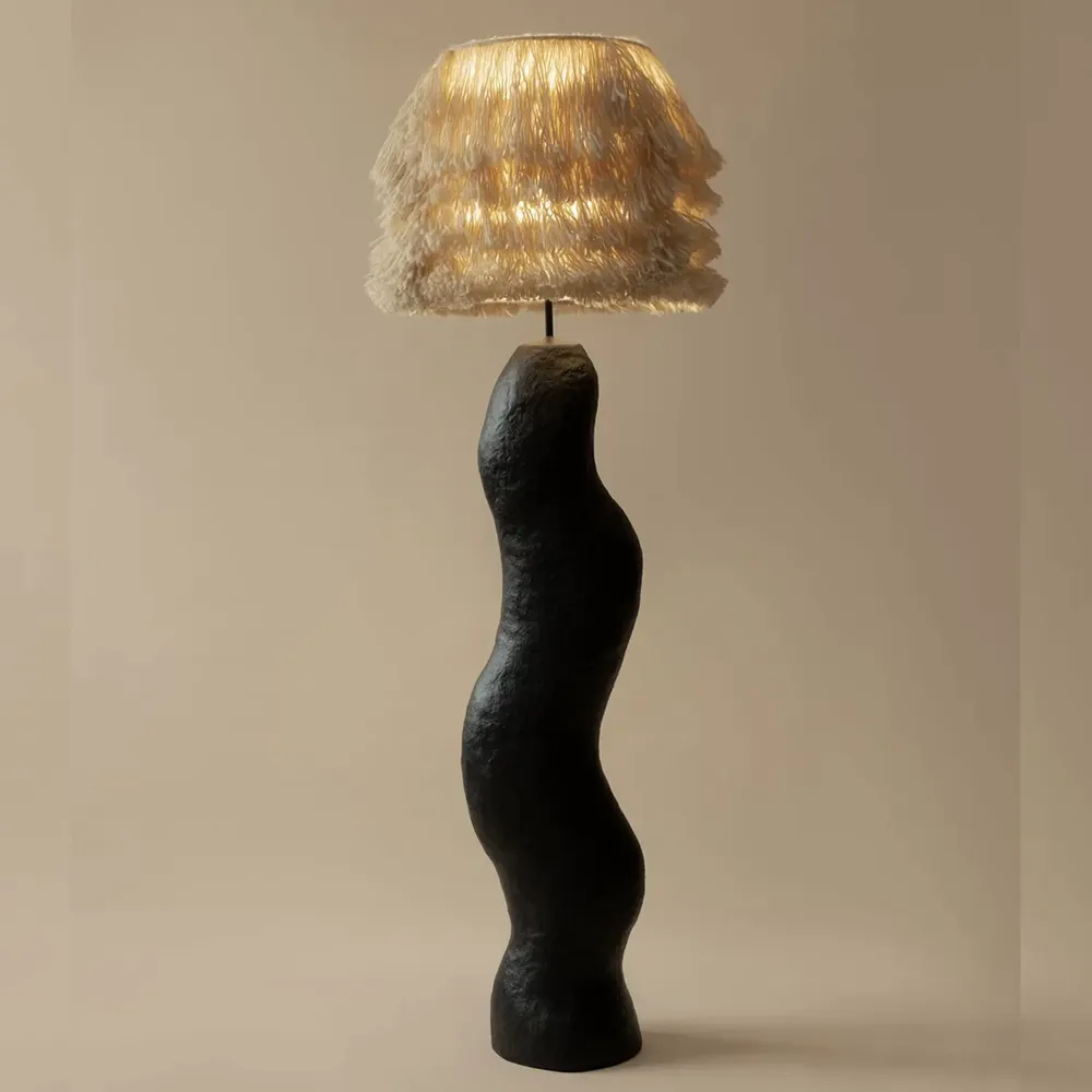 Floor lamps - Shadow Wool Sculptural Floor Lamp - PLETOSTUDIO
