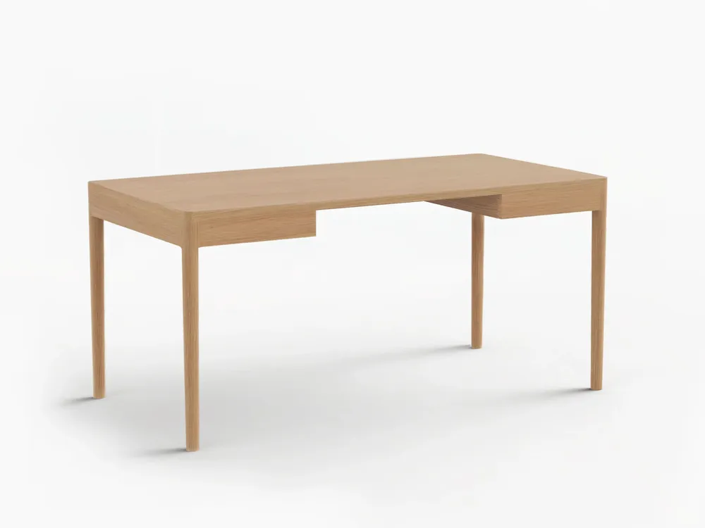 Mobilier et rangements pour bureau - FRONT — Bureau de travail minimaliste en bois de chêne 160x80 - MOR
