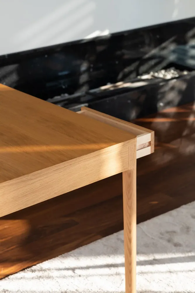 Office furniture and storage - FRONT – Minimalist Work Desk in Oak Wood  120x60 - MOR