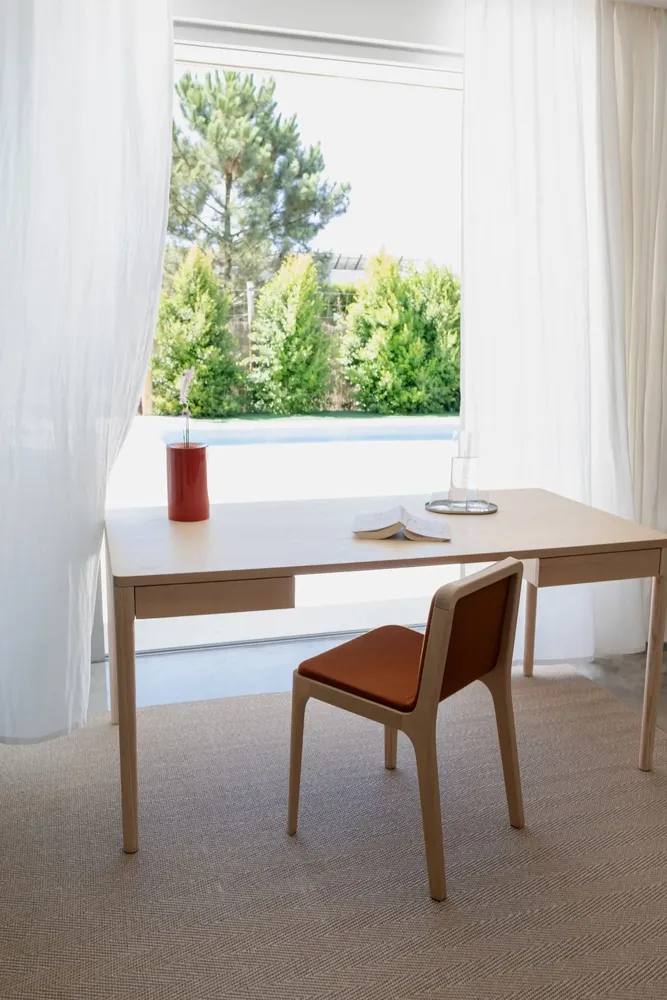 Office furniture and storage - FRONT –  Minimalist Work Desk in Ash Wood  120x60 - MOR