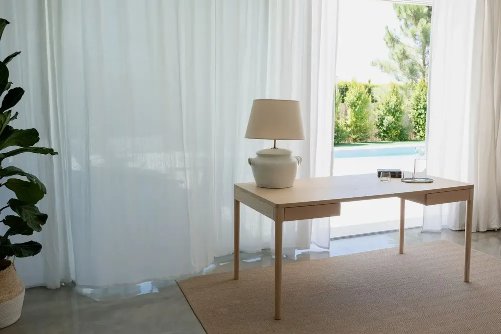 Office furniture and storage - FRONT – Minimalist Work Desk in Ash Wood  200x100 - MOR