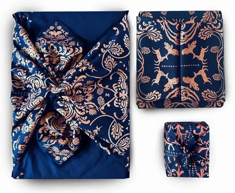 Gifts - Family Pack Gift Wrap – Mysterious Blue - CARÉDEAU PAPIER CADEAU RÉUTILISABLE