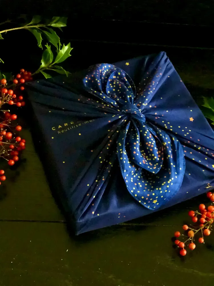 Papeterie - Emballage Cadeau Réutilisable Satin Luxe – Nuit Féerique - CARÉDEAU PAPIER CADEAU RÉUTILISABLE