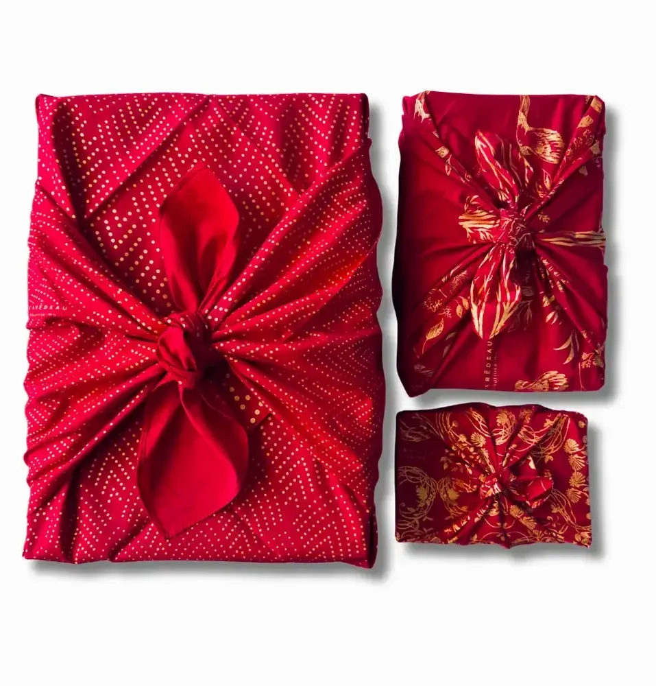 Gifts - Family Pack Gift Wrap – Love Poppy Red - CARÉDEAU PAPIER CADEAU RÉUTILISABLE