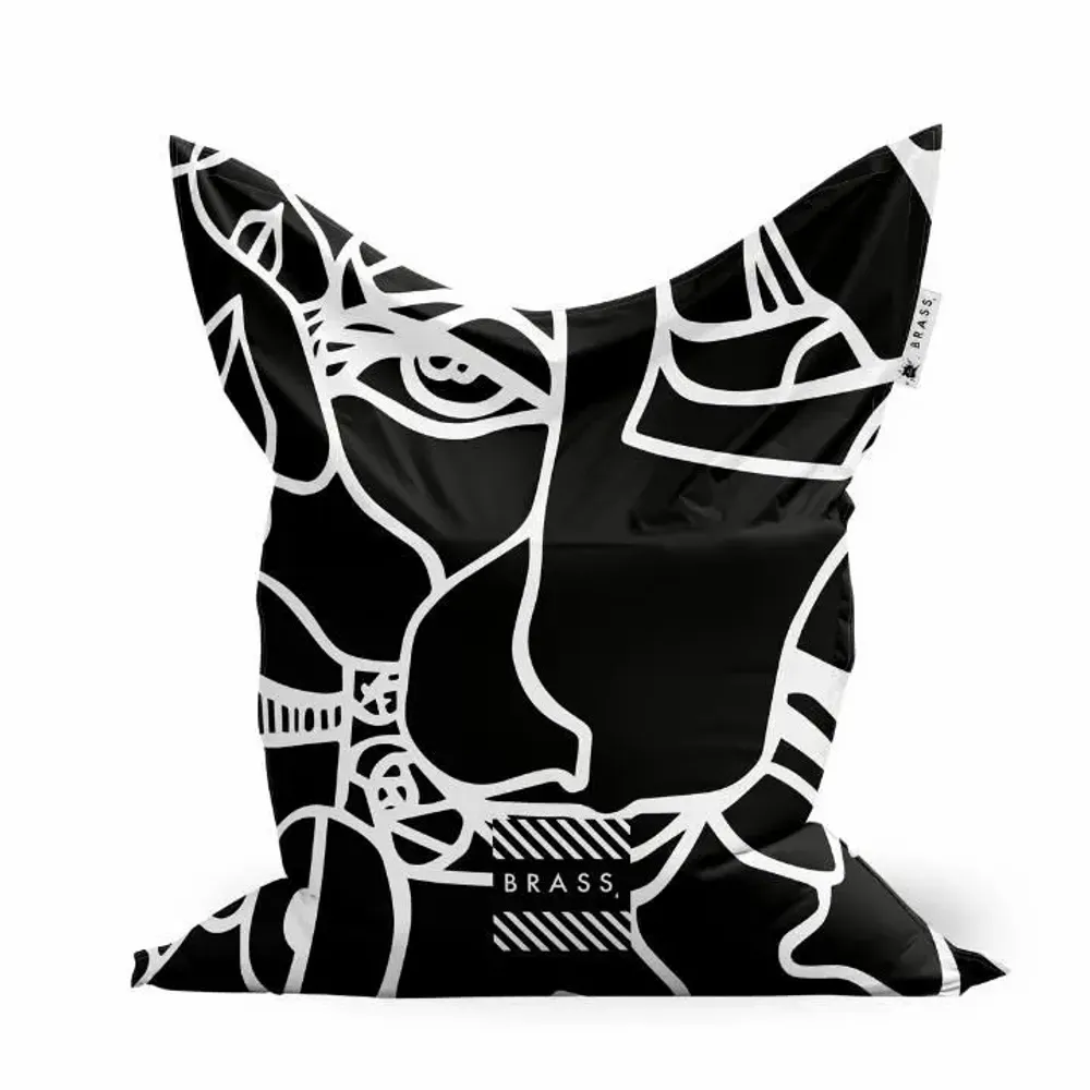 Lawn armchairs - Black Koseka bean bag cover - Design by BRASS - ARTDECORIS