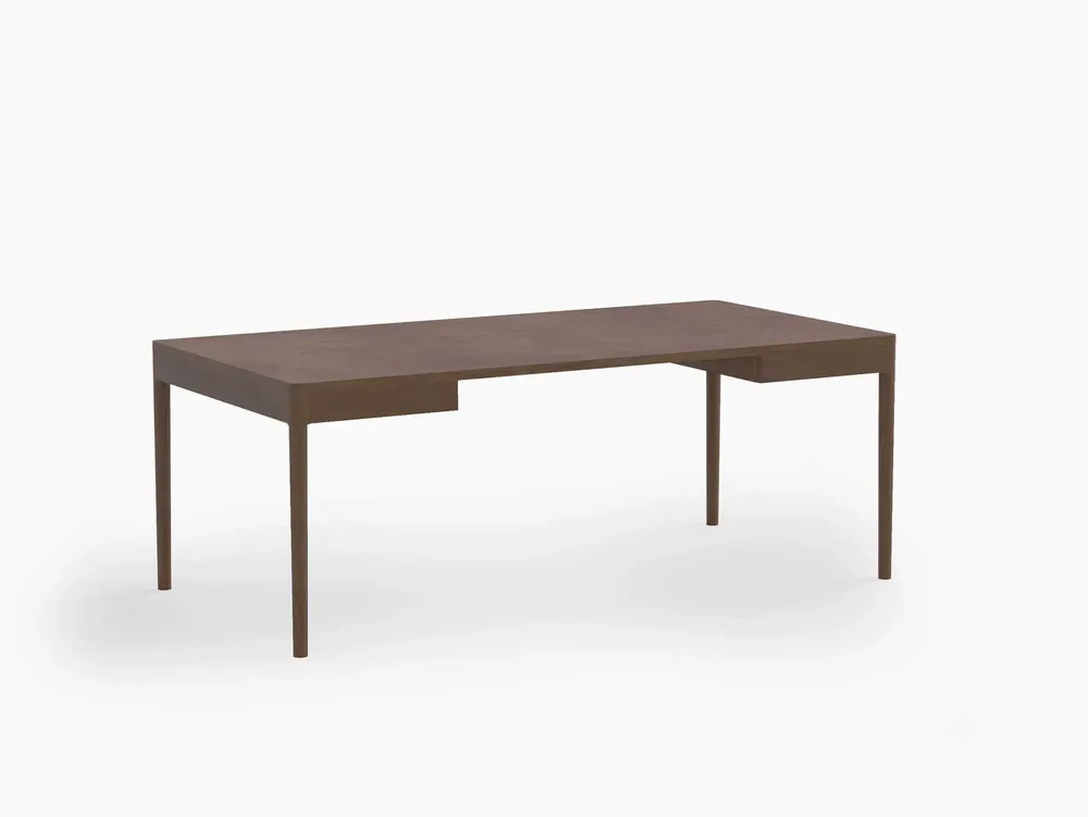 Office furniture and storage - FRONT – Minimalist Work Desk in Walnut Wood  200x100 - MOR