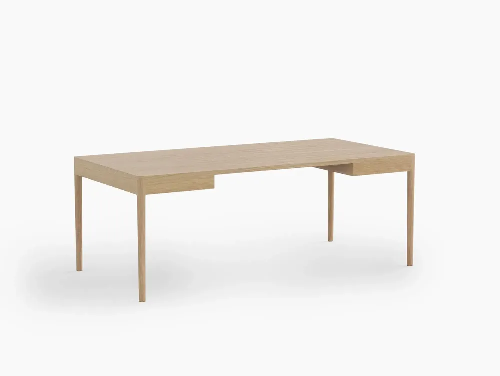 Office furniture and storage - FRONT – Minimalist Work Desk in Oak Wood  200x100 - MOR