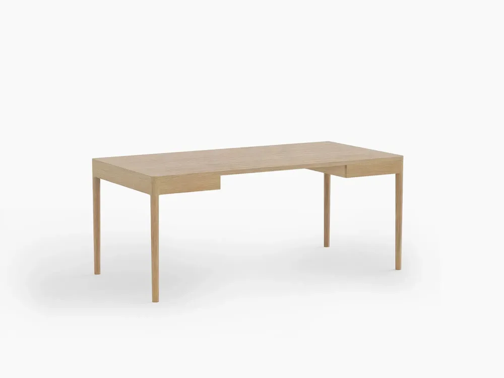 Office furniture and storage - FRONT –  Minimalist Work Desk in Oak Wood  180x90 - MOR