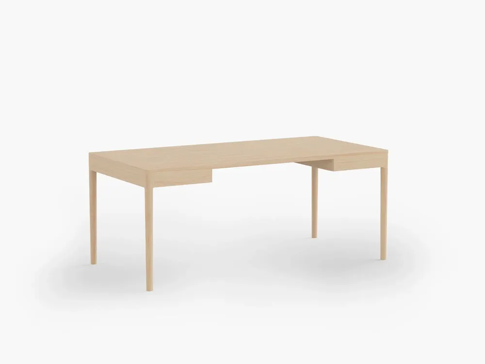 Office furniture and storage - FRONT – Minimalist Work Desk in Ash Wood  180x90 - MOR