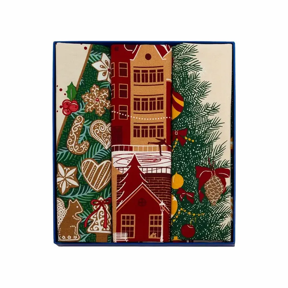 Torchons textile - Coffret Cadeau Torchons Esprit des fêtes - BEAUVILLÉ