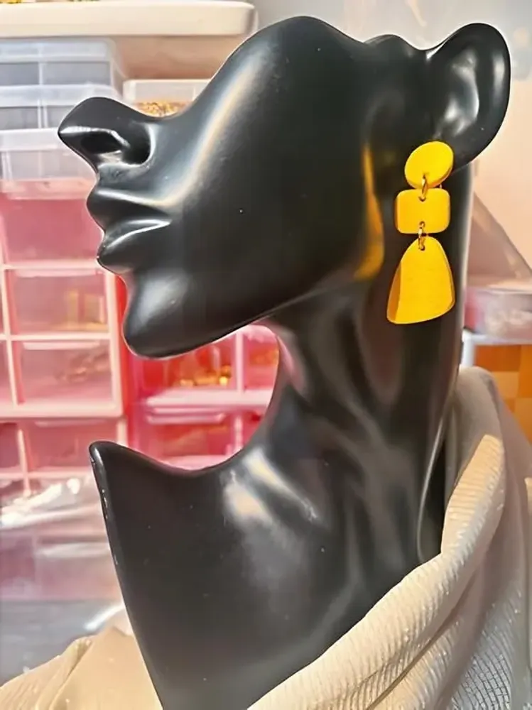 Jewelry - Boucles d'oreilles pendantes Jaune moutarde DONNA - LES TRÉSORS DE CIA