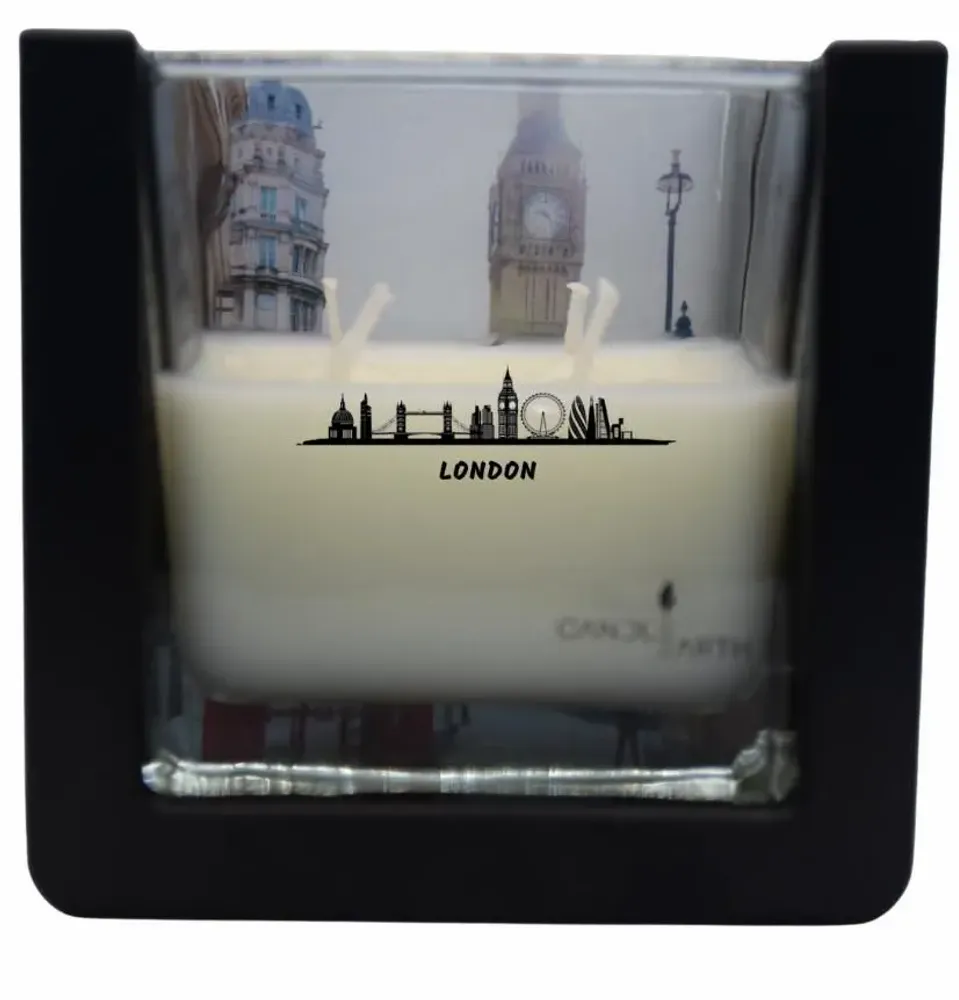 Objets de décoration - Bougie surprise parfumée - Villes - Londres - 235 gr de cire végan - BOUGIES CANDLEARTH