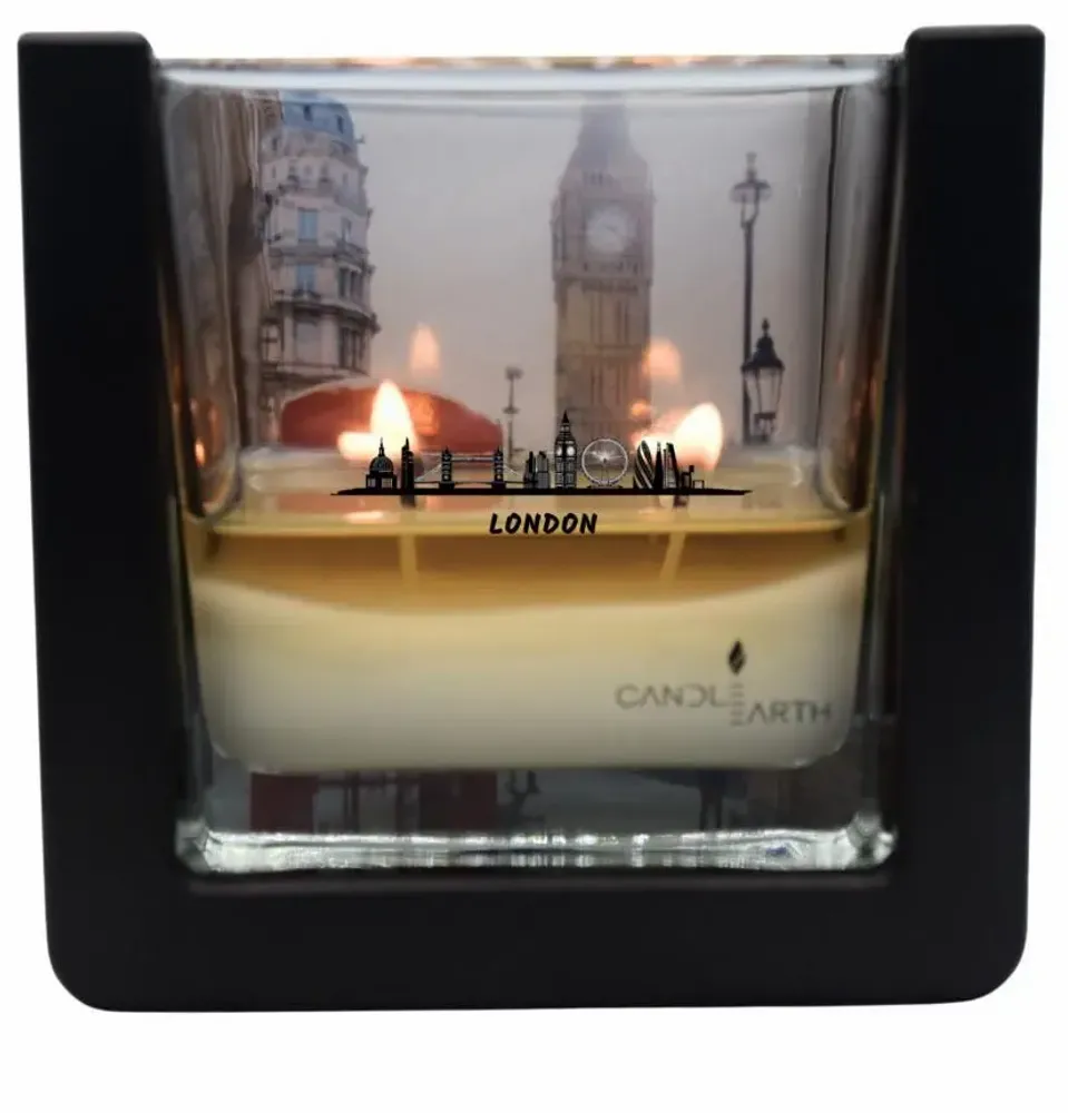 Objets de décoration - Bougie surprise parfumée - Villes - Londres - 235 gr de cire végan - BOUGIES CANDLEARTH