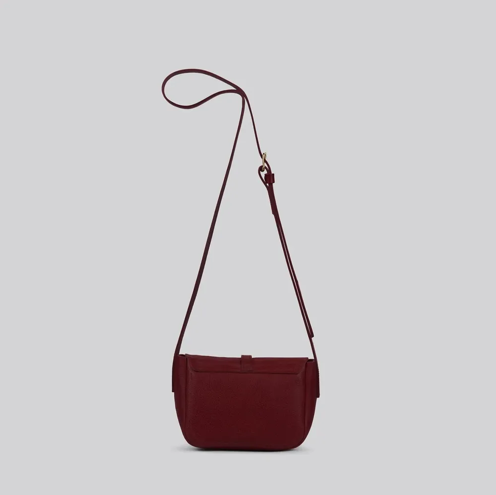 Sacs et cabas - Jay - Petit sac à bandoulière en cuir en merlot grainé - MIMI BERRY
